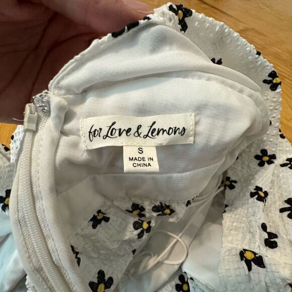 For Love & Lemons Connie Mini Dress in Ivory Daisy Seersucker Women’s SIZE SM - Picture 12 of 12